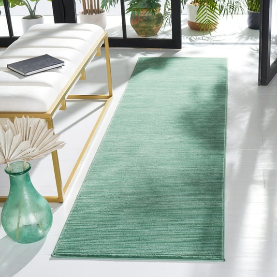 SAFAVIEH Vision Adrasteia Overdyed Solid Runner Rug, Light Green, 2'2" x 10' - Modern Design, Light Green, Non-Shedding & Easy Cleaning, Ideal for Living Room, Bedroom, Dining Space, Entryway, Hallwa