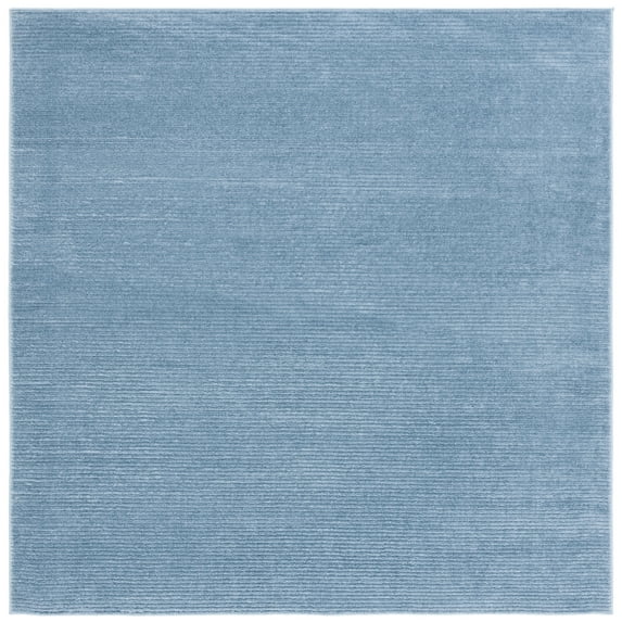 SAFAVIEH Vision Zayden Solid Polyester Area Rug, Blue, 6'7" x 6'7" Square