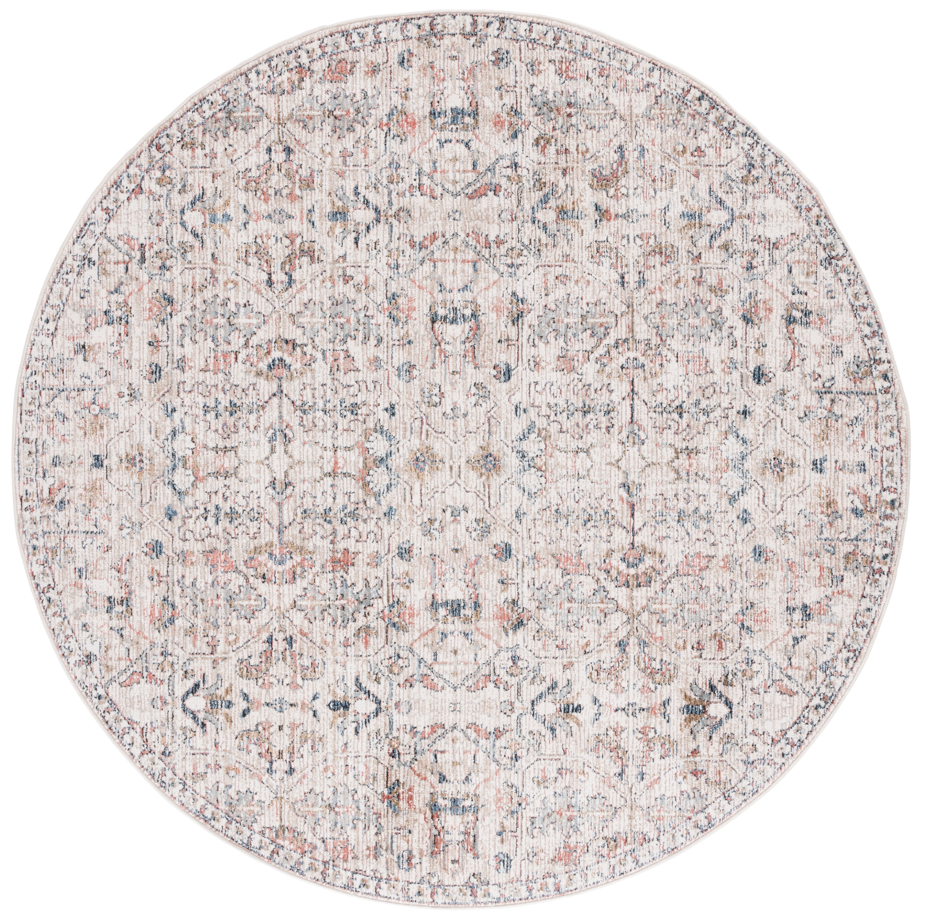 SAFAVIEH Vivaldi Jules Abstract Area Rug, Beige/Blue Rust, 6'7" x 6'7" Round