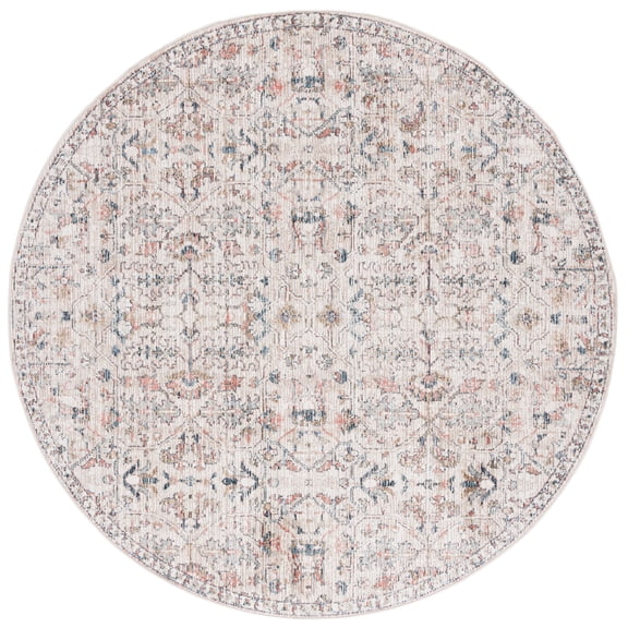 SAFAVIEH Vivaldi Jules Abstract Area Rug, Beige/Blue Rust, 6'7" x 6'7" Round
