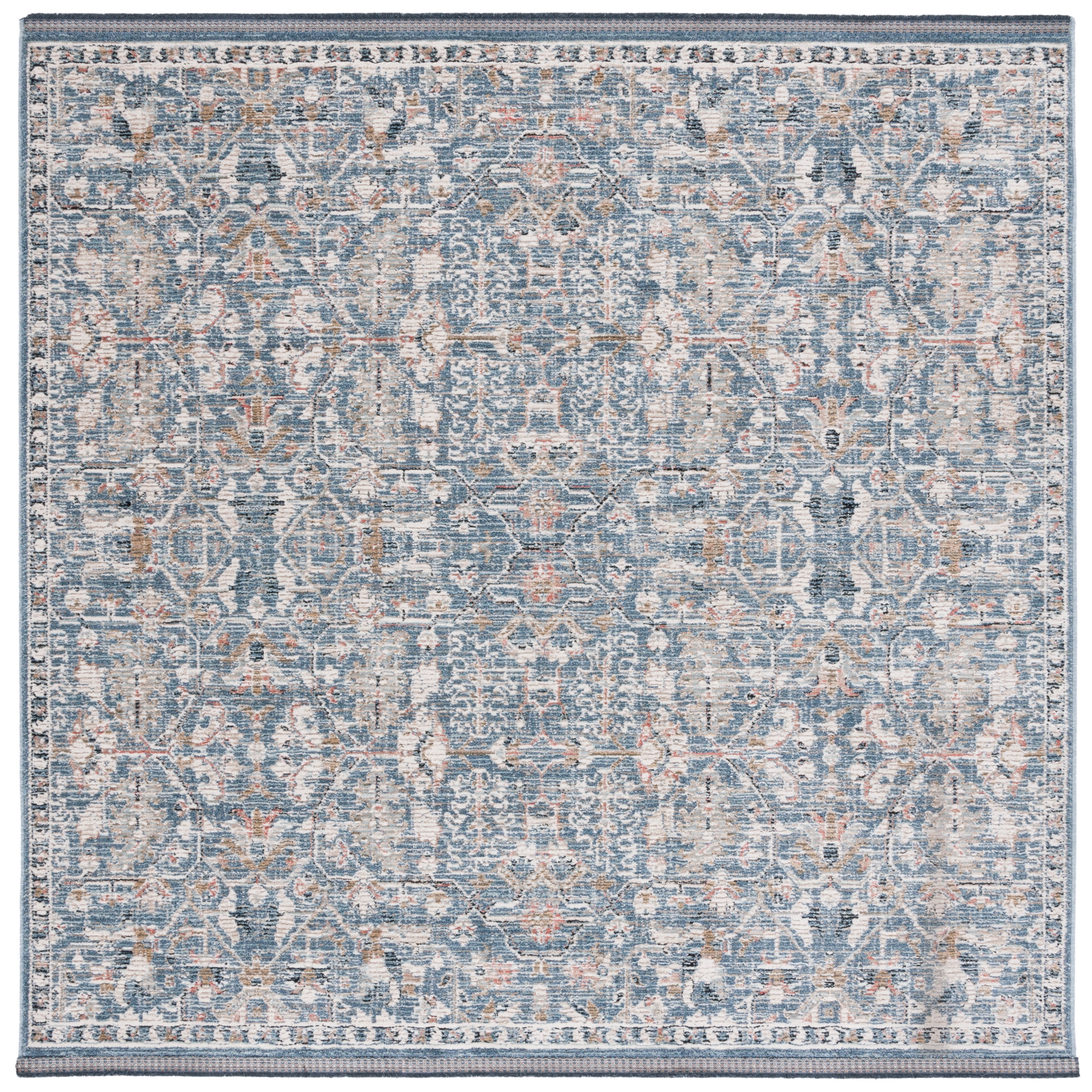 SAFAVIEH Vivaldi Jules Abstract Area Rug, Light Blue/Ivory, 6'7" x 6'7" Square