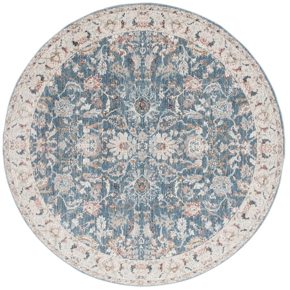 SAFAVIEH Vivaldi Lennard Abstract Area Rug, Blue/Ivory, 6'7" x 6'7" Round