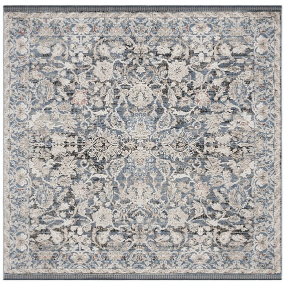 SAFAVIEH Vivaldi Lennard Abstract Area Rug, Navy/Ivory, 6'7" x 6'7" Square
