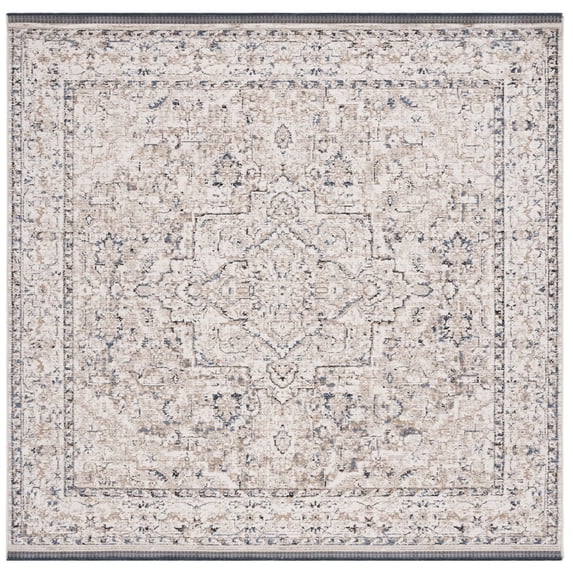 SAFAVIEH Vivaldi Marjory Medallion Area Rug, Ivory/Light Olive, 6'7" x 6'7" Square