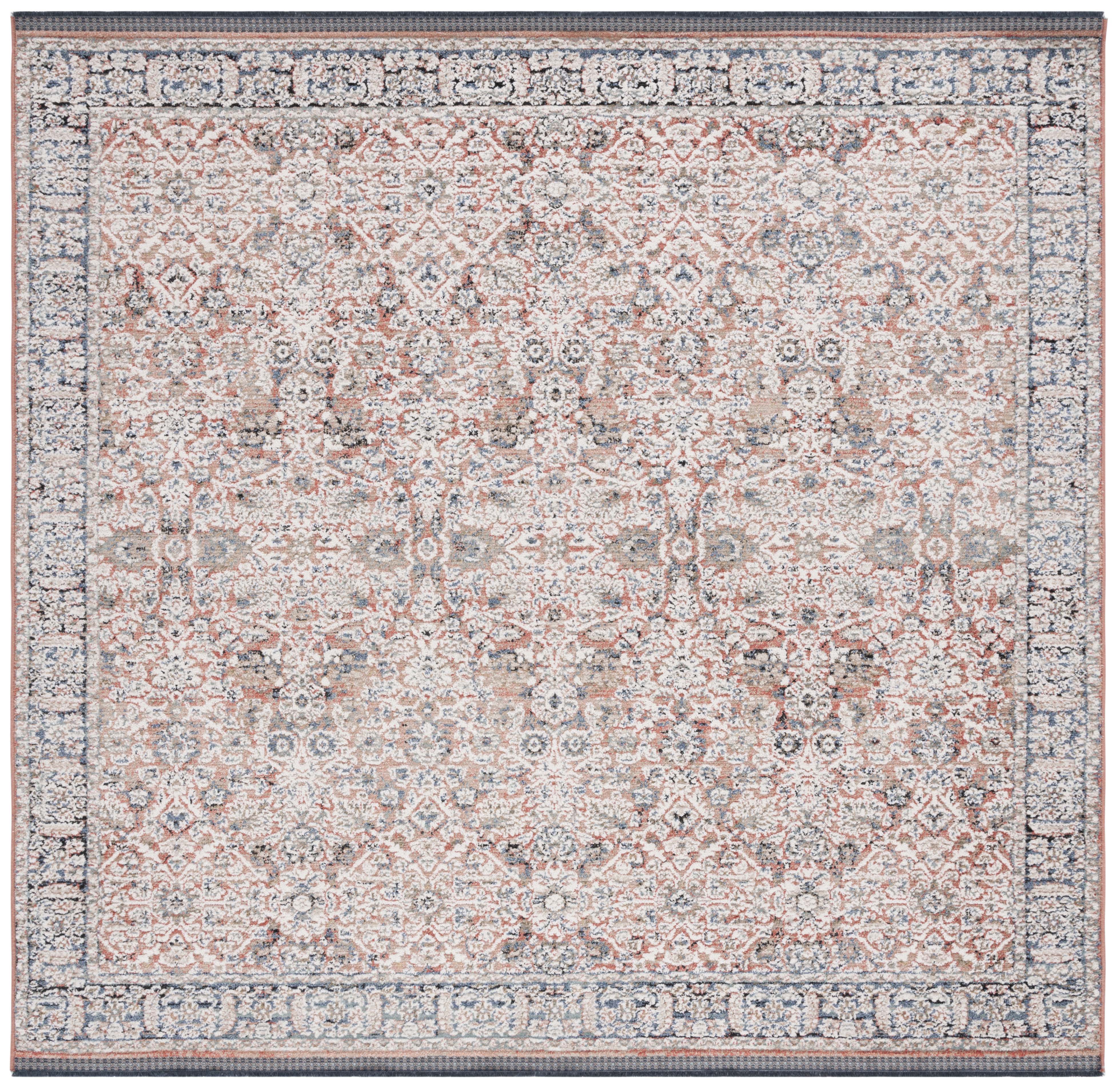SAFAVIEH Vivaldi Phipp Abstract Area Rug, Navy/Rust, 6'7" x 6'7" Square