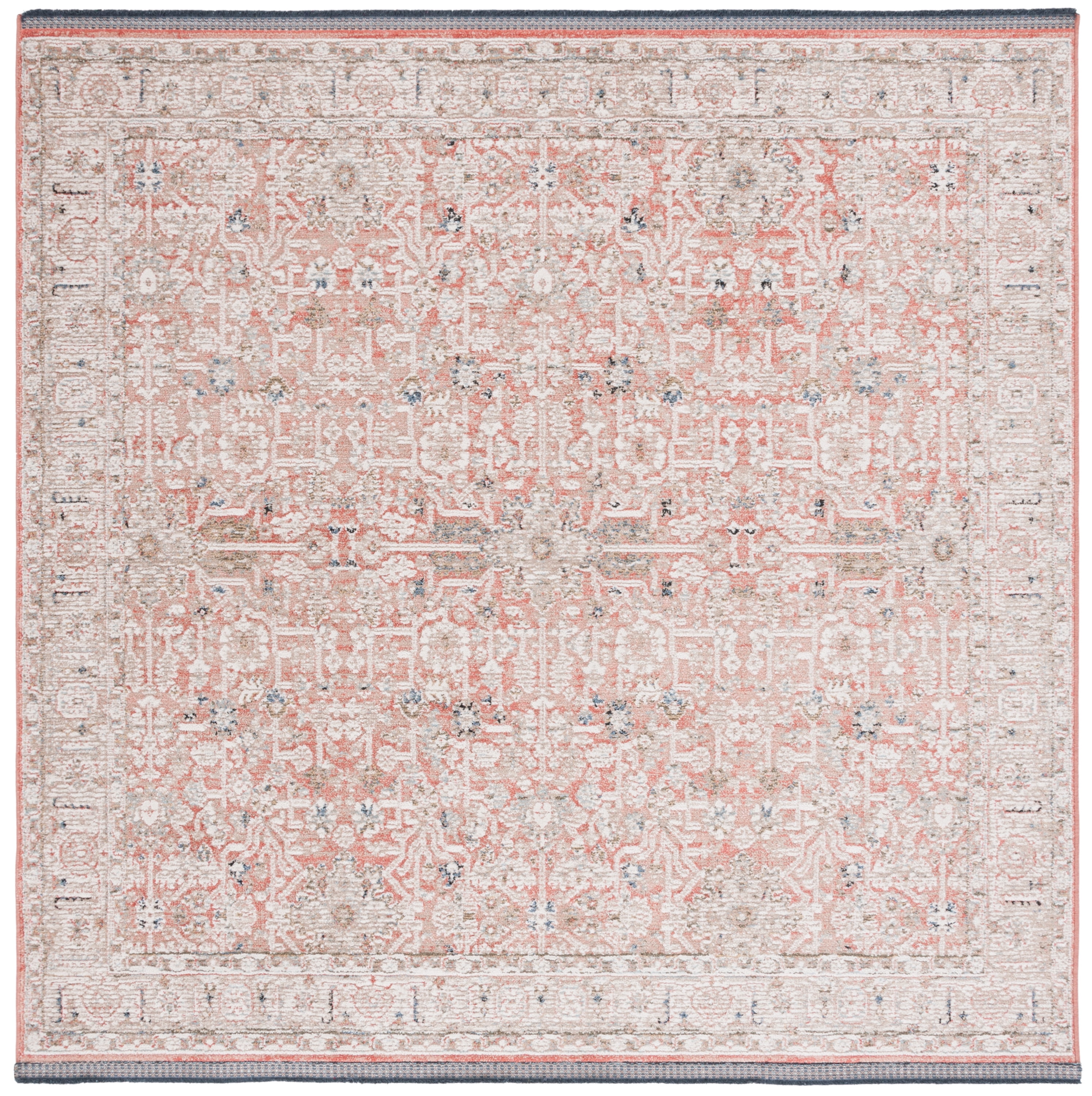 SAFAVIEH Vivaldi Roberta Abstract Area Rug, Rust/Ivory, 6'7" x 6'7" Square