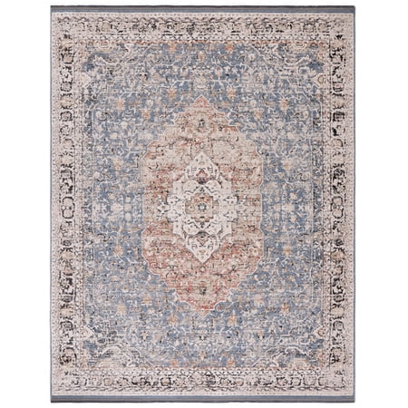 SAFAVIEH Vivaldi Zoolander Medallion Area Rug, Blue/Rust, 8' x 10'
