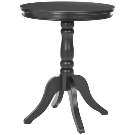 SAFAVIEH Vivienne Classic Solid Round Top Side Table, Black