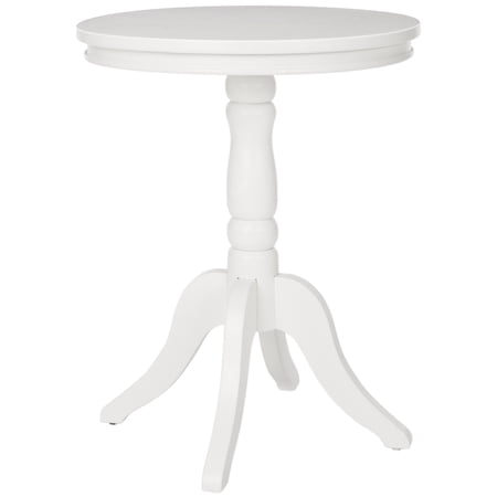 SAFAVIEH Vivienne Classic Solid Round Top Side Table, White