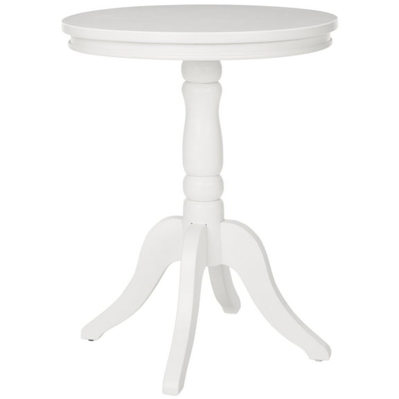 SAFAVIEH Vivienne Classic Solid Round Top Side Table, White