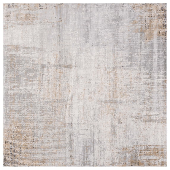 SAFAVIEH Vogue Clara Abstract Area Rug, Grey/Gold, 6'7" x 6'7" Square