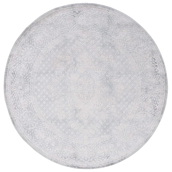 SAFAVIEH Vogue Cyrus Abstract Area Rug, Grey/Light Grey, 6'7" x 6'7" Round