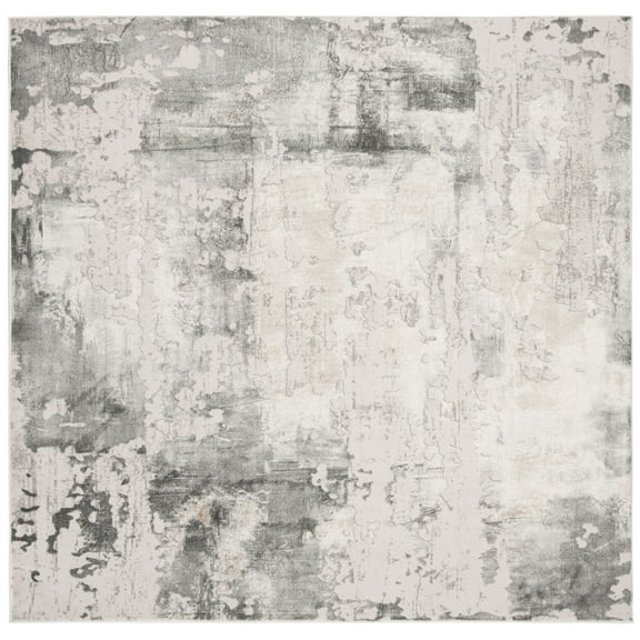 SAFAVIEH Vogue Janae Abstract Area Rug, Beige/Charcoal, 3' x 3' Square