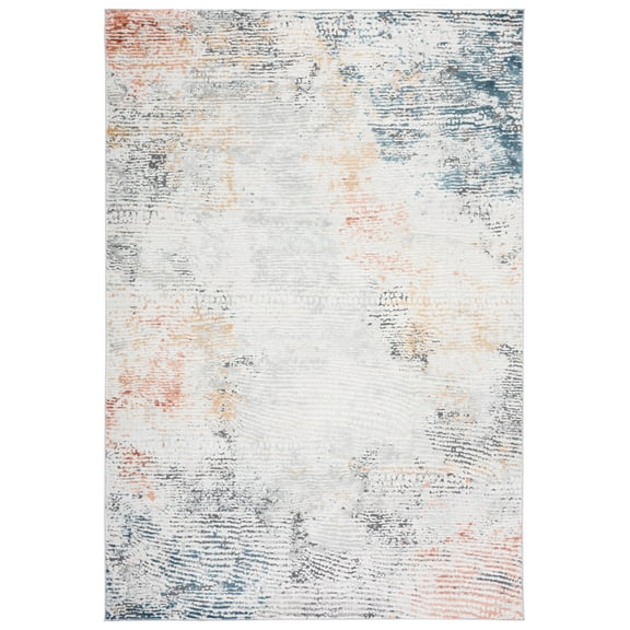 SAFAVIEH Vogue Jancis Abstract Area Rug, Ivory/Blue Rust, 8' x 10'