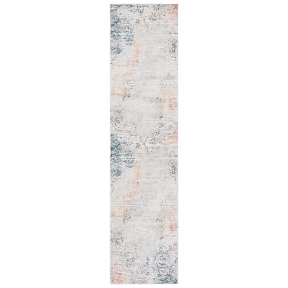 SAFAVIEH Vogue Jancis Abstract Runner Rug, Ivory/Blue Rust, 2' x 8'