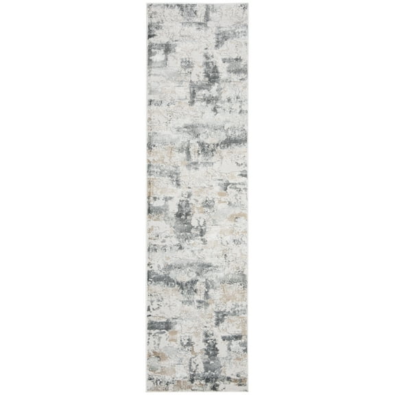 SAFAVIEH Vogue Judith Abstract Runner Rug, Beige/Charcoal, 2' x 14'