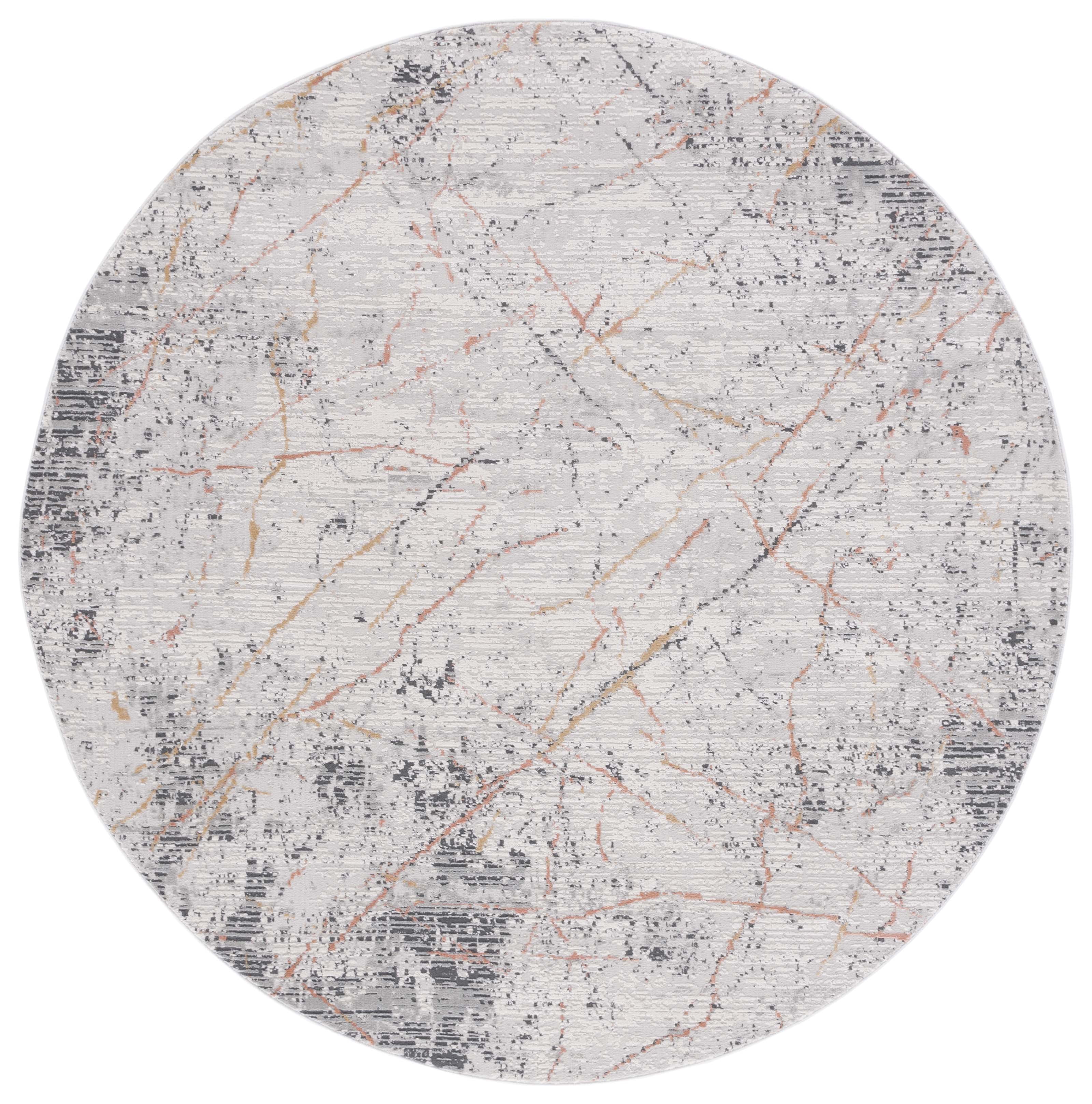 SAFAVIEH Vogue Marjan Abstract Area Rug, Beige/Rose, 6'7" x 6'7" Round