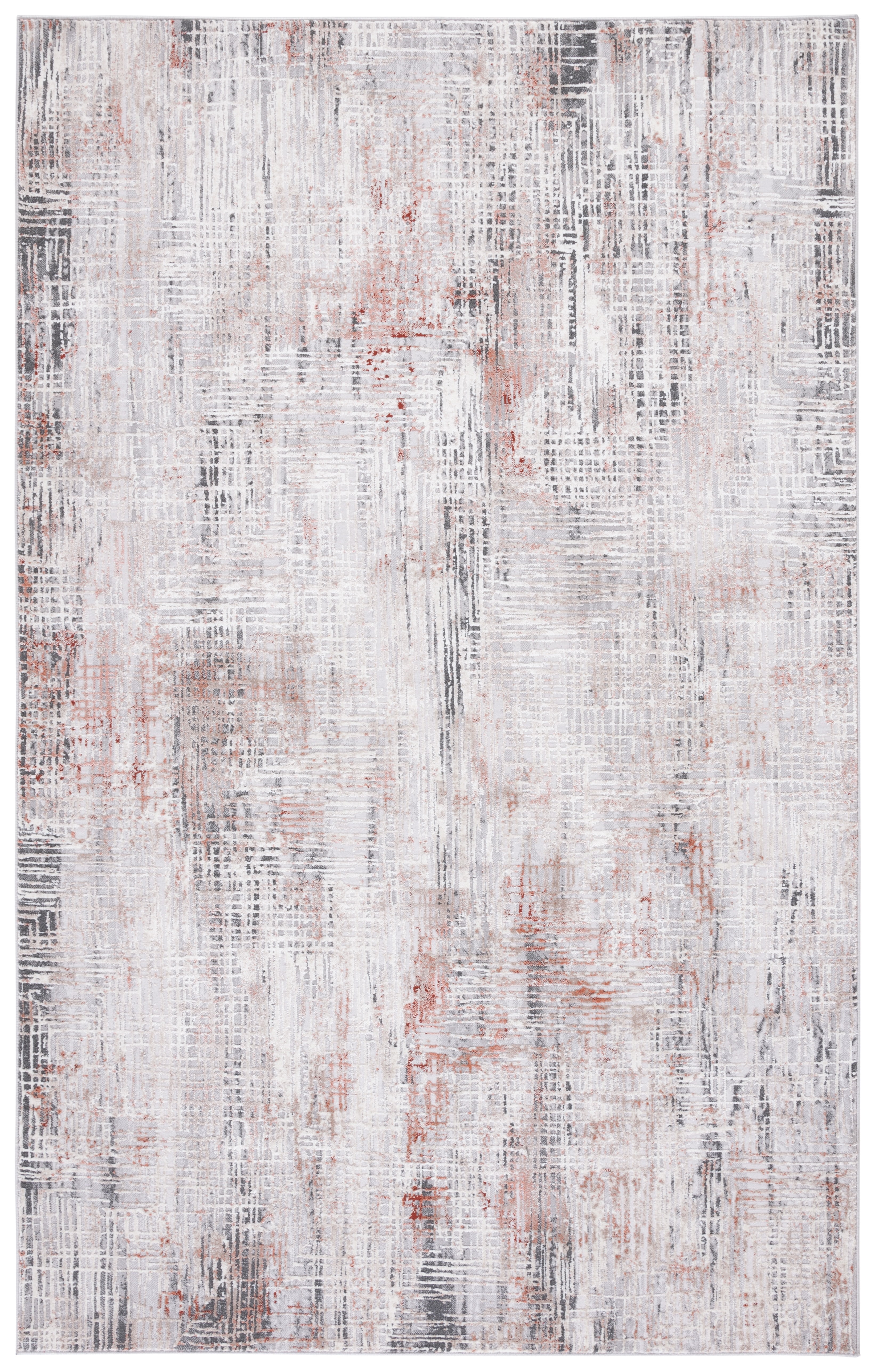 SAFAVIEH Vogue Martha Abstract Area Rug, Rust/Grey, 9' x 12'