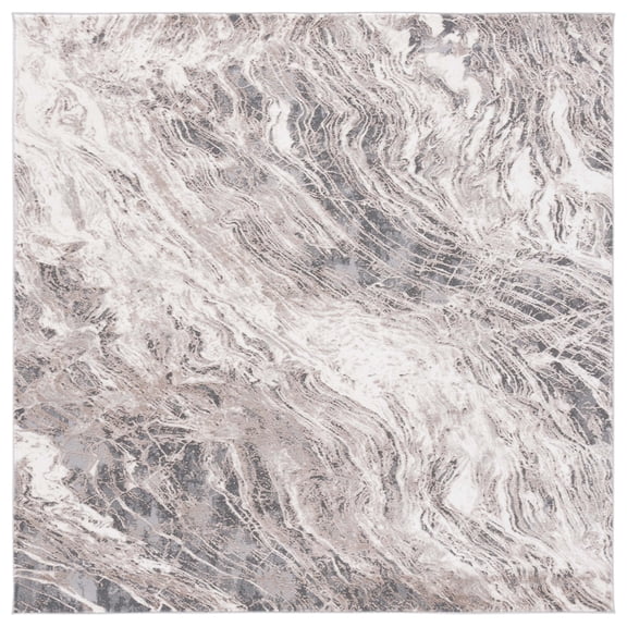 SAFAVIEH Vogue Molly Abstract Area Rug, Grey/Ivory, 6'7" x 6'7" Square