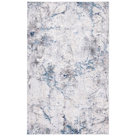 SAFAVIEH Vogue Mortimer Abstract Area Rug, Blue/Ivory, 5'3" x 7'6"