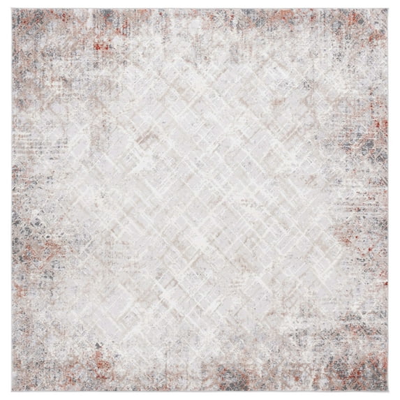 SAFAVIEH Vogue Shawn Abstract Area Rug, Rust/Grey, 6'7" x 6'7" Square