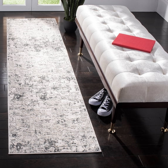 SAFAVIEH Vogue Tabitha Abstract Overdyed Runner Rug, Beige/Charcoal, 2' x 12'