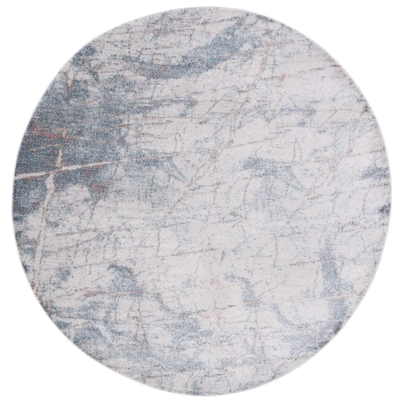 SAFAVIEH Vogue Vardan Abstract Area Rug, Grey/Blue Rust, 6'7" x 6'7" Round
