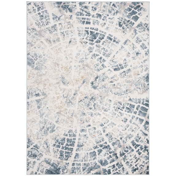 SAFAVIEH Vogue Zowie Abstract Overdyed Area Rug, Cream/Teal, 4' x 6'
