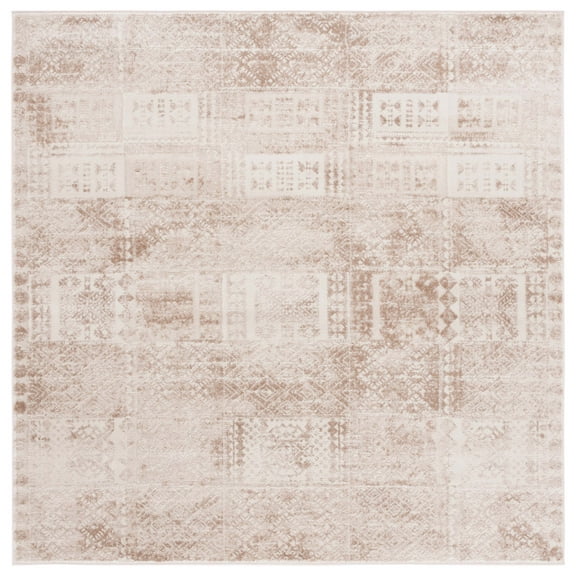 SAFAVIEH Whisper Wendell Abstract Area Rug, Beige/Light Beige, 6'7" x 6'7" Square