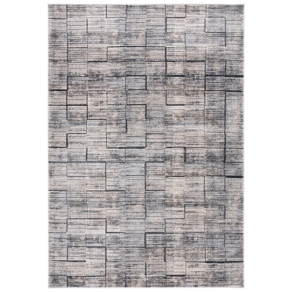 SAFAVIEH Whisper Terrence Abstract Area Rug, Grey/Light Beige, 5'3" x 7'6"