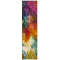 thumbnail image 1 of SAFAVIEH Watercolor Allison Abstract Runner Rug, Orange/Green, 2'3" x 22', 1 of 7