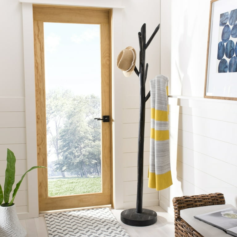 Safavieh Walter Distressed Black 5-Hook Coat Stand Safavieh Walter Distressed Black 5-Hook Coat Stand