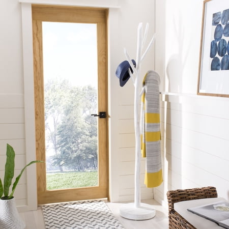 SAFAVIEH Walter 70" Tree Branch Wood Coat and Hat Rack, Distressed White