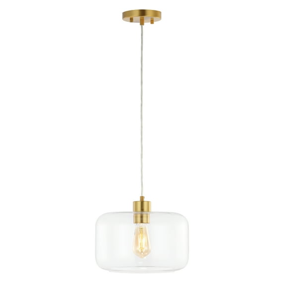 SAFAVIEH Warden Edison Tungsten Oil Rubbed Bronze Metal Pendant Light with Clear Shade