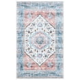 thumbnail image 1 of SAFAVIEH Washable Printed Rug Lanford Medallion Polyester Machine Washable Area Rug, Turquoise/Red, 5' x 8', 1 of 9