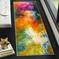thumbnail image 1 of SAFAVIEH Watercolor Allison Abstract Colorful Runner Rug, Orange/Green, 2'3" x 8', 1 of 7