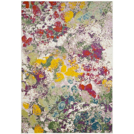 SAFAVIEH Watercolor Isabella Abstract Colorful Area Rug, Light Green/Rose, 4' x 6'