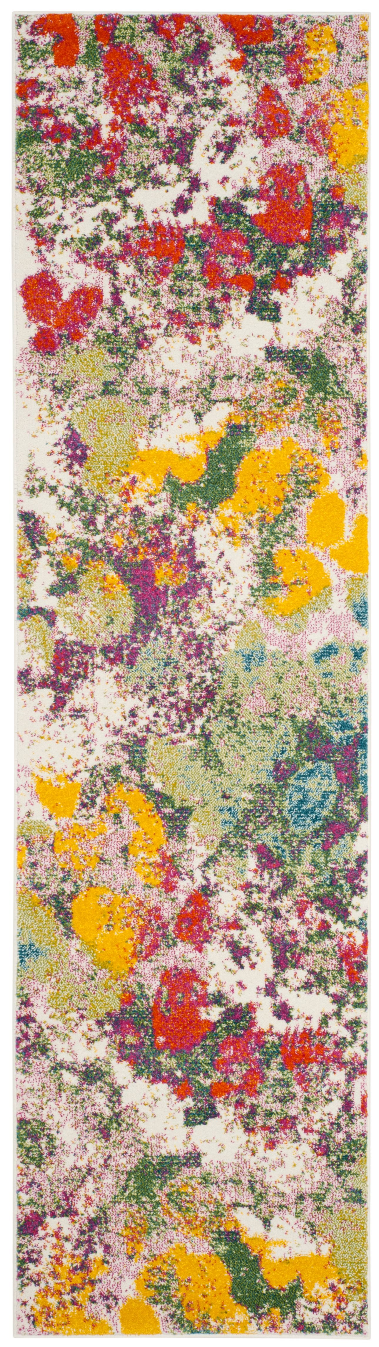 SAFAVIEH Watercolor Isabella Abstract Colorful Runner Rug, Light Green ...