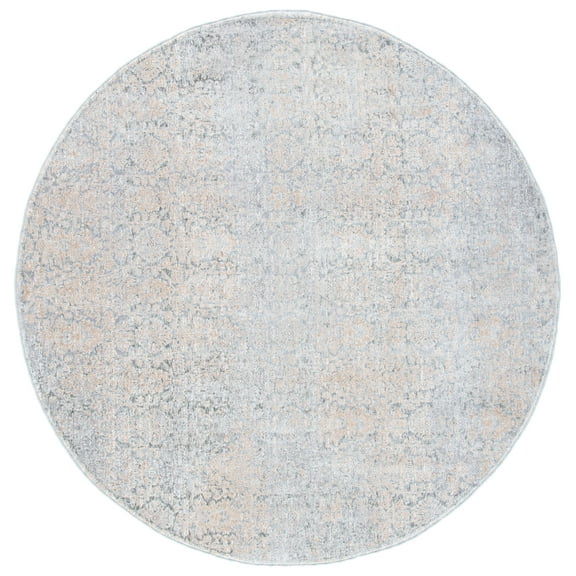 SAFAVIEH Webster Dominic Distressed Area Rug, Grey/Beige, 6'7" x 6'7" Round