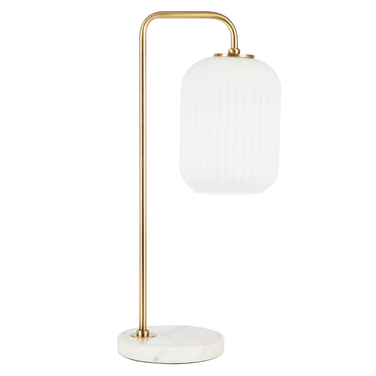 SAFAVIEH Weller 20 in. Modern Chic Table Lamp, Gold/White Marble