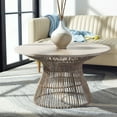 thumbnail image 1 of SAFAVIEH Whent Rustic Round Coffee Table, Grey White Wash/Black, 1 of 7