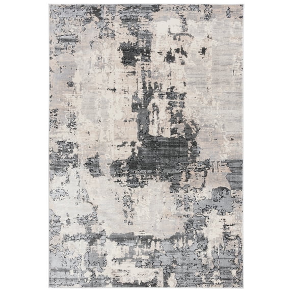 SAFAVIEH Whisper Atanas Distressed Area Rug, Grey/Light Beige, 5'3" x 7'6"