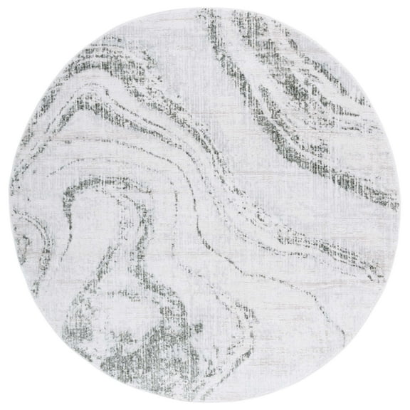 SAFAVIEH Whisper Azalea Abstract Area Rug, Green/Ivory, 6'7" x 6'7" Round
