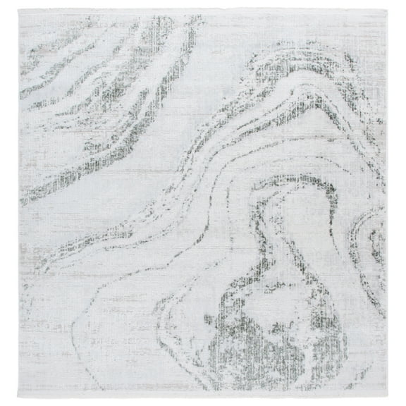 SAFAVIEH Whisper Azalea Abstract Area Rug, Green/Ivory, 6'7" x 6'7" Square