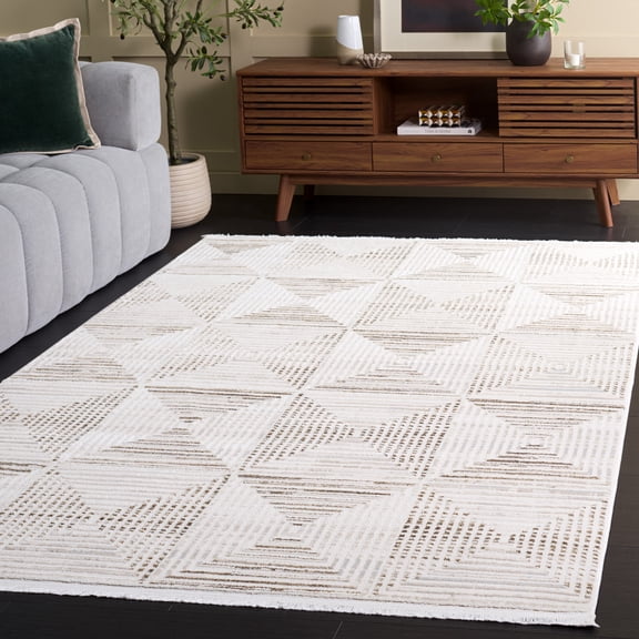 SAFAVIEH Whisper Darrell Geometric Area Rug, Beige/Ivory, 2' x 3'