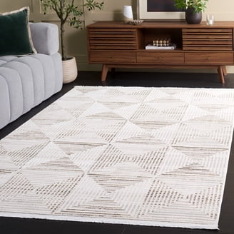 SAFAVIEH Whisper Darrell Geometric Area Rug, Beige/Ivory, 5'3