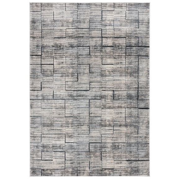 SAFAVIEH Whisper Terrence Abstract Area Rug, Grey/Light Beige, 4' x 6'