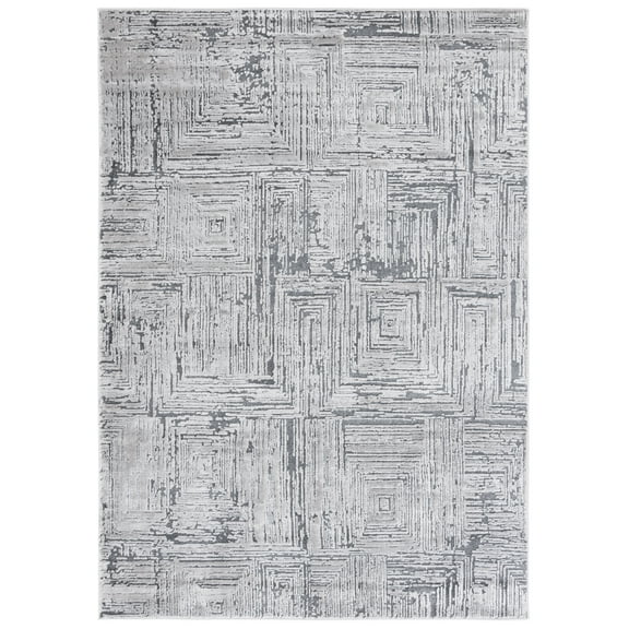 SAFAVIEH Whisper Theobald Abstract Area Rug, Grey/Dark Grey, 4' x 6'