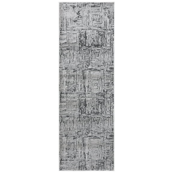 SAFAVIEH Whisper Theobald Abstract Runner Rug, Grey/Dark Grey, 2'6" x 8'