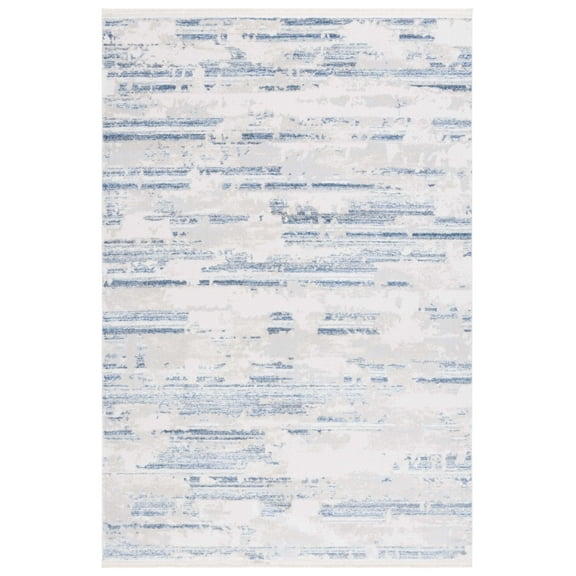 SAFAVIEH Whisper Zechariah Camo Area Rug, Grey/Blue Ivory, 5'3" x 7'6"